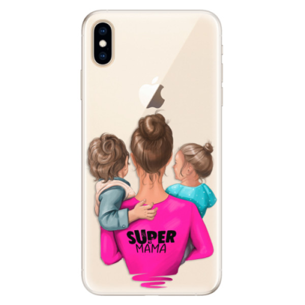 Silikonové pouzdro iSaprio - Super Mama - Boy and Girl - iPhone XS Max