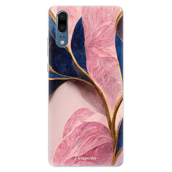 Silikonové pouzdro iSaprio - Pink Blue Leaves - Huawei P20