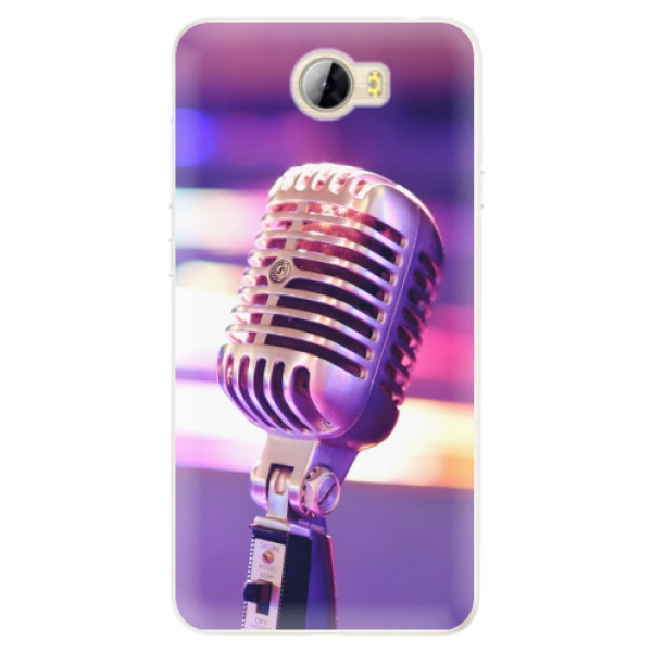 Silikonové pouzdro iSaprio - Vintage Microphone - Huawei Y5 II / Y6 II Compact