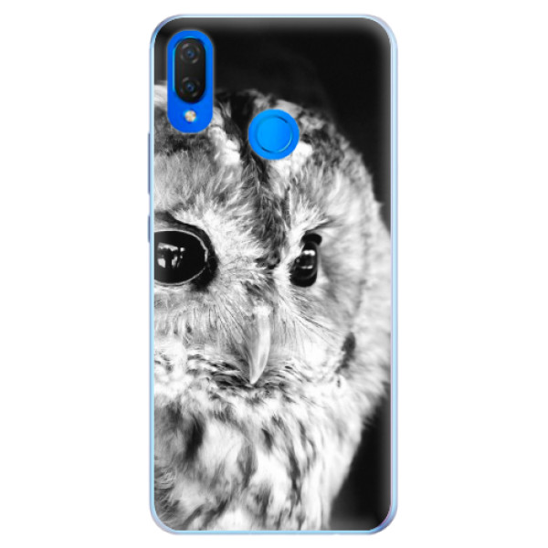 Silikonové pouzdro iSaprio - BW Owl - Huawei Nova 3i