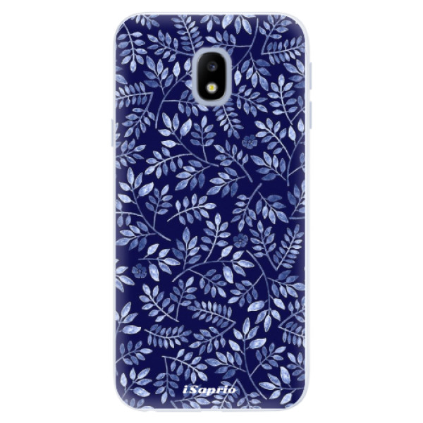 Silikonové pouzdro iSaprio (mléčně zakalené) Blue Leaves 05 na mobil Samsung Galaxy J3 2017 (Silikonový kryt, obal, pouzdro iSaprio (podkladové pouzdro není čiré, ale lehce mléčně zakalené) Blue Leaves 05 na mobilní telefon Samsung Galaxy J3 2017)
