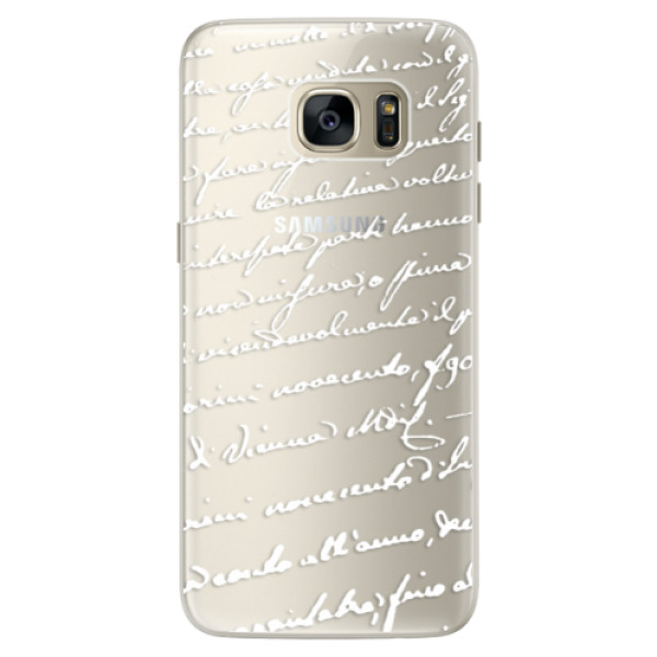 Silikonové pouzdro iSaprio - Handwriting 01 - white - Samsung Galaxy S7