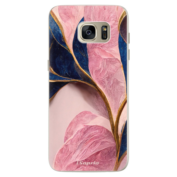 Silikonové pouzdro iSaprio - Pink Blue Leaves - Samsung Galaxy S7 Edge