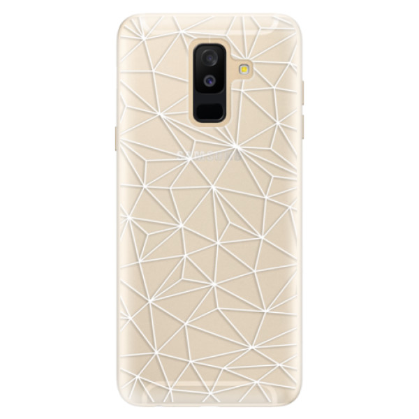 Silikonové pouzdro iSaprio - Abstract Triangles 03 - white - Samsung Galaxy A6+
