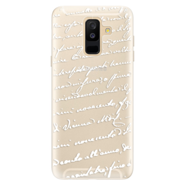 Silikonové pouzdro iSaprio - Handwriting 01 - white - Samsung Galaxy A6+
