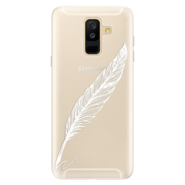 Silikonové pouzdro iSaprio - Writing By Feather - white - Samsung Galaxy A6+