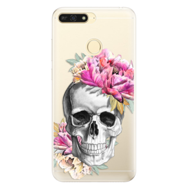 Silikonové pouzdro iSaprio - Pretty Skull - Huawei Honor 7A