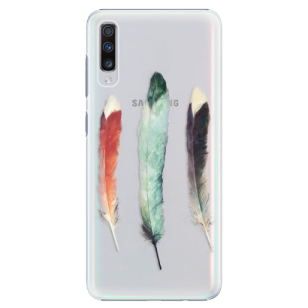 Plastové pouzdro iSaprio - Three Feathers - Samsung Galaxy A70