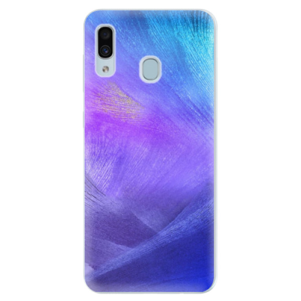 Silikonové pouzdro iSaprio - Purple Feathers - Samsung Galaxy A30