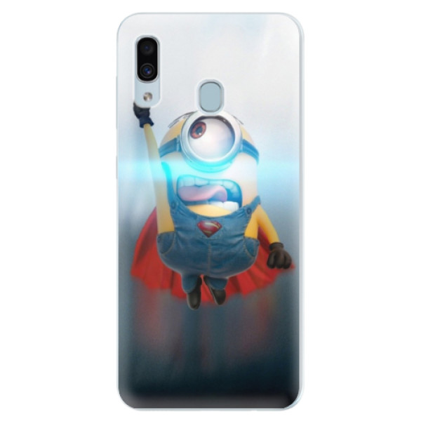 Silikonové pouzdro iSaprio - Mimons Superman 02 - Samsung Galaxy A30