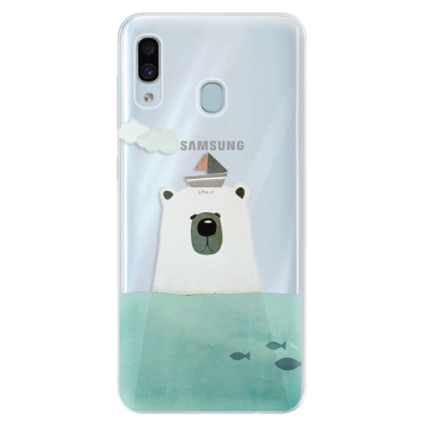 Silikonové pouzdro iSaprio - Bear With Boat - Samsung Galaxy A30