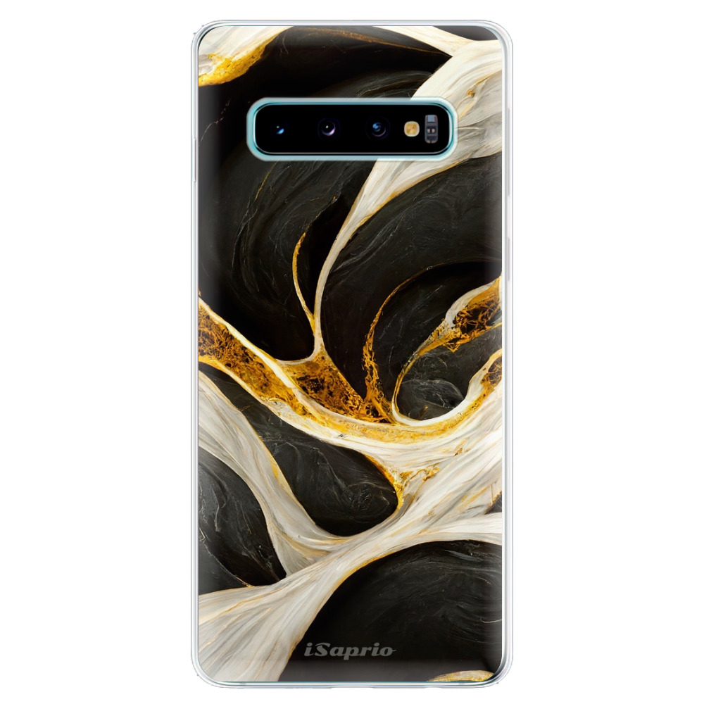 Odolné silikonové pouzdro iSaprio - Black and Gold - Samsung Galaxy S10