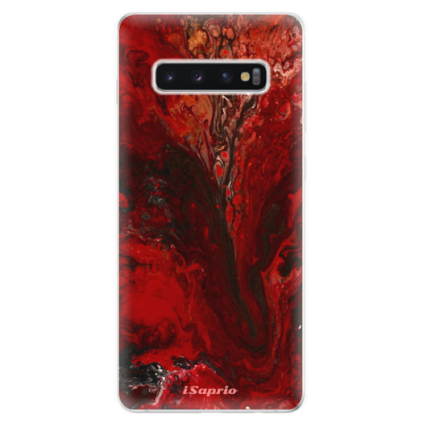 Odolné silikonové pouzdro iSaprio - RedMarble 17 - Samsung Galaxy S10+