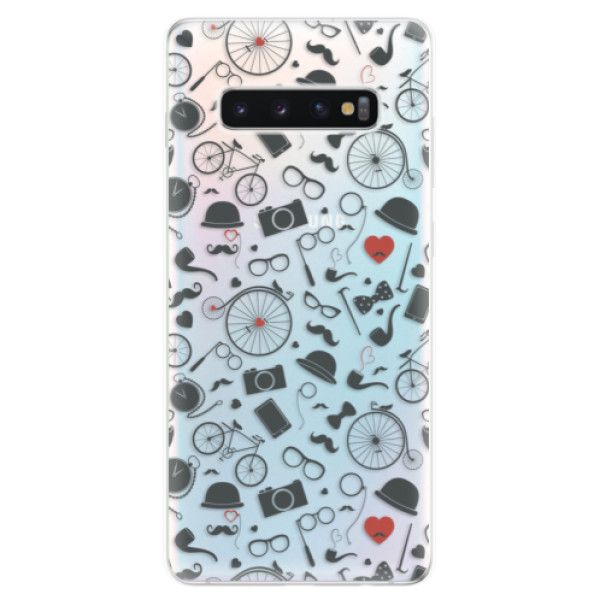 Odolné silikonové pouzdro iSaprio - Vintage Pattern 01 - black - Samsung Galaxy S10+