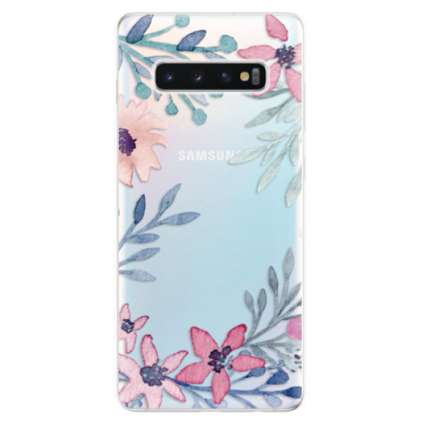 Odolné silikonové pouzdro iSaprio - Leaves and Flowers - Samsung Galaxy S10+