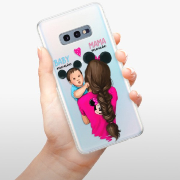 Odolné silikonové pouzdro iSaprio - Mama Mouse Brunette and Boy - Samsung Galaxy S10e
