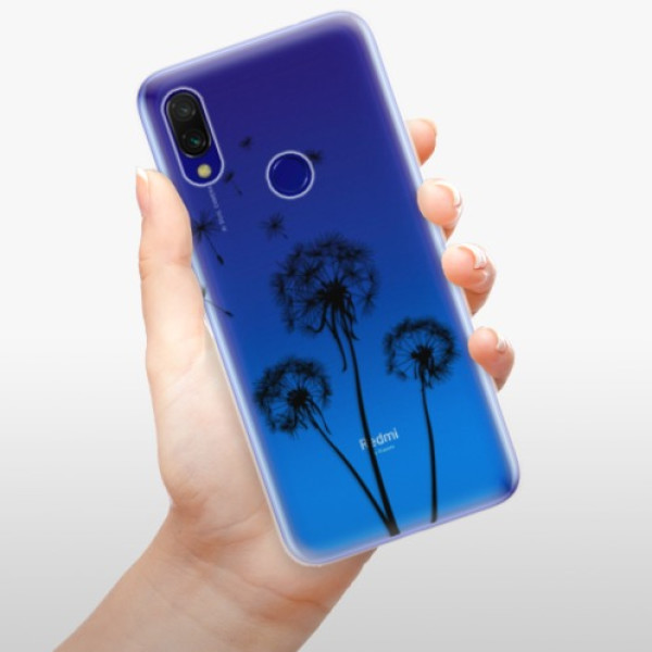 Odolné silikonové pouzdro iSaprio - Three Dandelions - black - Xiaomi Redmi 7