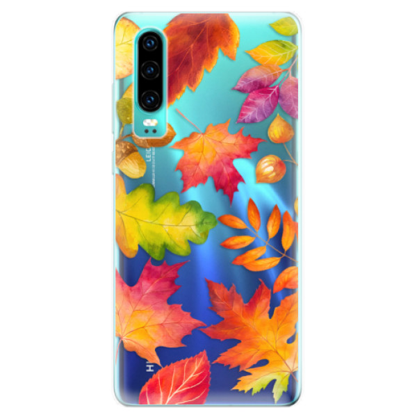 Silikonové odolné pouzdro iSaprio Podzimní Lístečky na mobil Huawei P30 (Silikonový odolný kryt, obal, pouzdro iSaprio Podzimní Lístečky na mobilní telefon Huawei P30)