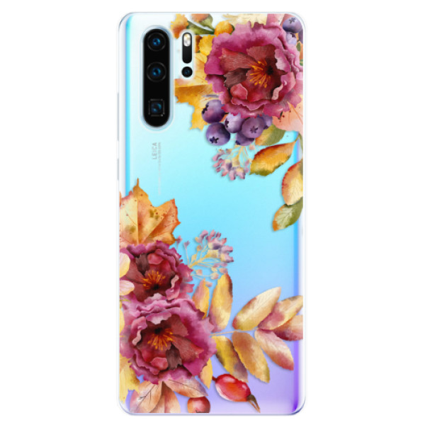Silikonové odolné pouzdro iSaprio Podzimní Květiny na mobil Huawei P30 Pro (Silikonový odolný kryt, obal, pouzdro iSaprio Podzimní Květiny na mobilní telefon Huawei P30 Pro)