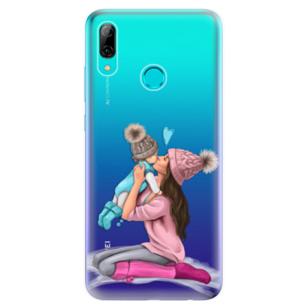 Odolné silikonové pouzdro iSaprio - Kissing Mom - Brunette and Boy - Huawei P Smart 2019