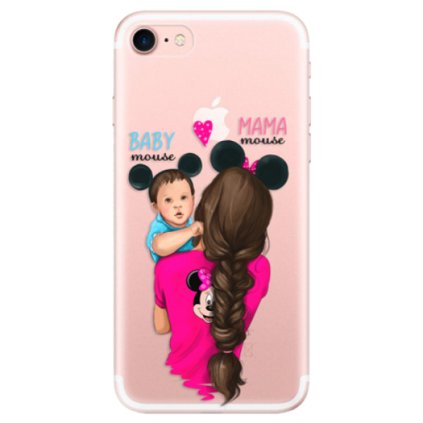 Odolné silikonové pouzdro iSaprio - Mama Mouse Brunette and Boy - iPhone 7