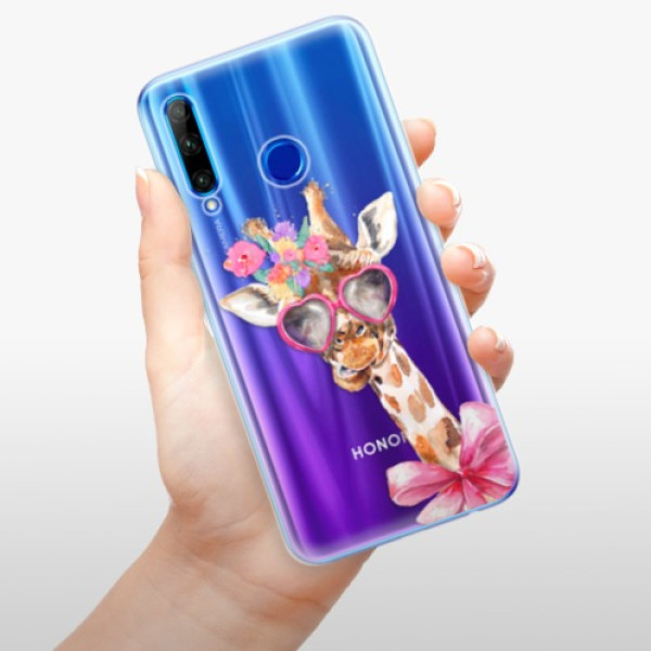 Odolné silikonové pouzdro iSaprio - Lady Giraffe - Huawei Honor 20 Lite