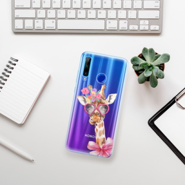 Odolné silikonové pouzdro iSaprio - Lady Giraffe - Huawei Honor 20 Lite