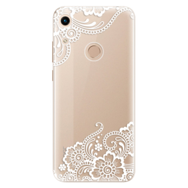 Silikonové odolné pouzdro iSaprio White Lace 02 na mobil Honor 8A (Silikonový odolný kryt, obal, pouzdro iSaprio White Lace 02 na mobil Huawei Honor 8A)