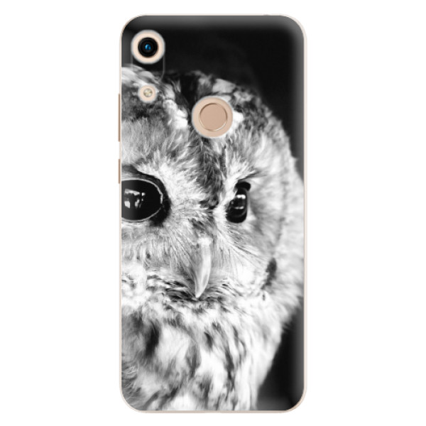 Silikonové odolné pouzdro iSaprio BW Owl na mobil Honor 8A (Silikonový odolný kryt, obal, pouzdro iSaprio BW Owl na mobil Huawei Honor 8A)