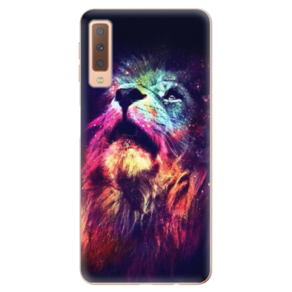 Silikonové odolné pouzdro iSaprio Lion in Colors na mobil Samsung Galaxy A7 (2018) (Silikonový odolný kryt, obal, pouzdro iSaprio Lion in Colors na mobil Samsung Galaxy A7 2018)