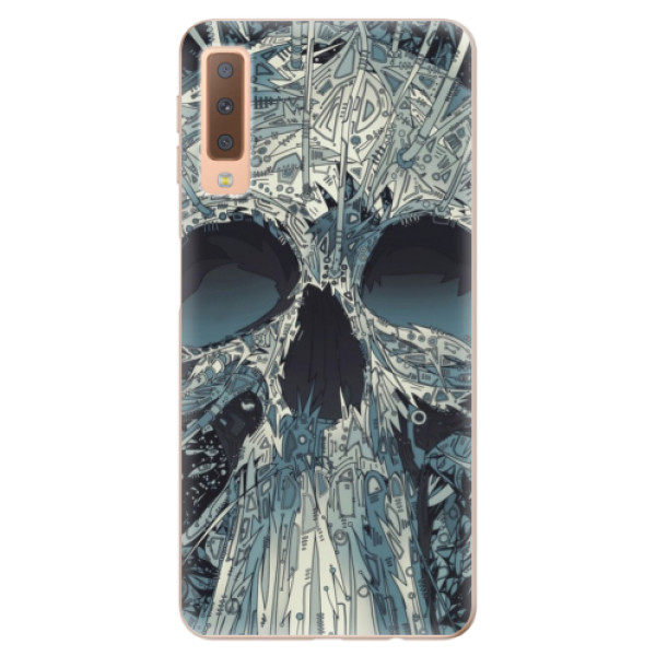 Silikonové odolné pouzdro iSaprio Abstract Skull na mobil Samsung Galaxy A7 (2018) (Silikonový odolný kryt, obal, pouzdro iSaprio Abstract Skull na mobil Samsung Galaxy A7 2018)