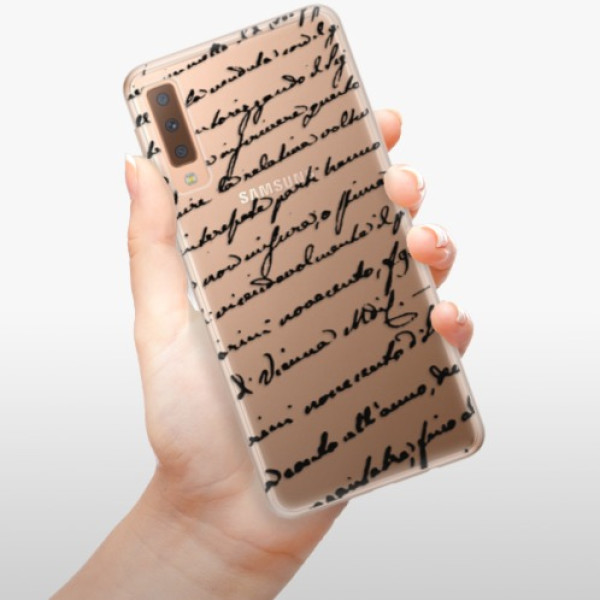 Odolné silikonové pouzdro iSaprio - Handwriting 01 - black - Samsung Galaxy A7 (2018)