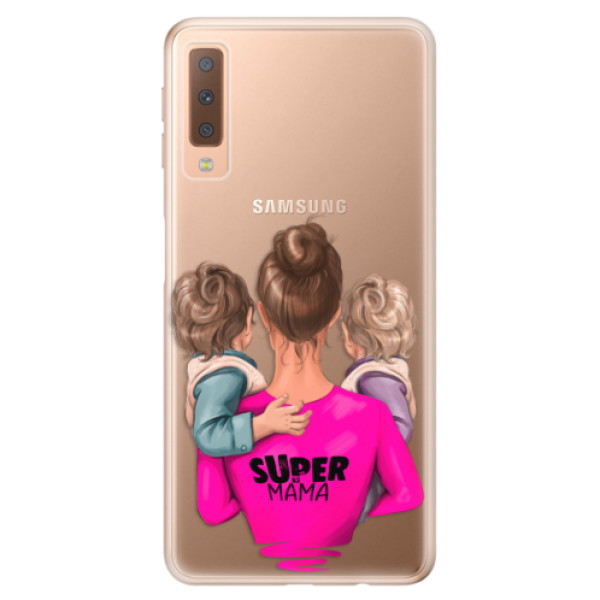 Odolné silikonové pouzdro iSaprio - Super Mama - Two Boys - Samsung Galaxy A7 (2018)