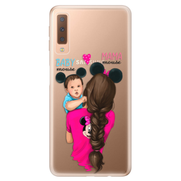 Odolné silikonové pouzdro iSaprio - Mama Mouse Brunette and Boy - Samsung Galaxy A7 (2018)