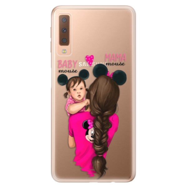 Silikonové odolné pouzdro iSaprio Mama Mouse Brunette and Girl na mobil Samsung Galaxy A7 (2018) (Silikonový odolný kryt, obal, pouzdro iSaprio Mama Mouse Brunette and Girl na mobil Samsung Galaxy A7 2018)