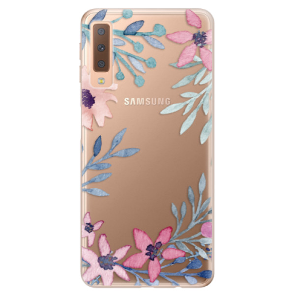 Odolné silikonové pouzdro iSaprio - Leaves and Flowers - Samsung Galaxy A7 (2018)