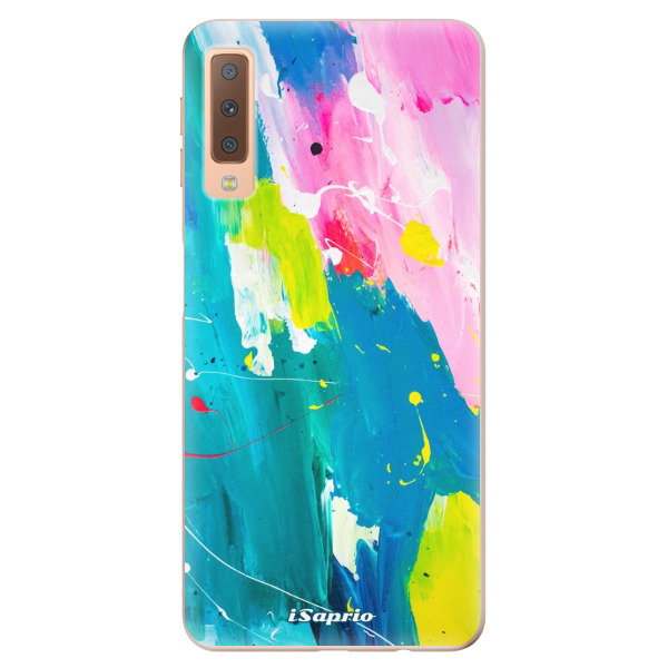 Odolné silikonové pouzdro iSaprio - Abstract Paint 04 - Samsung Galaxy A7 (2018)