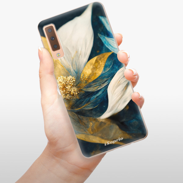 Odolné silikonové pouzdro iSaprio - Gold Petals - Samsung Galaxy A7 (2018)