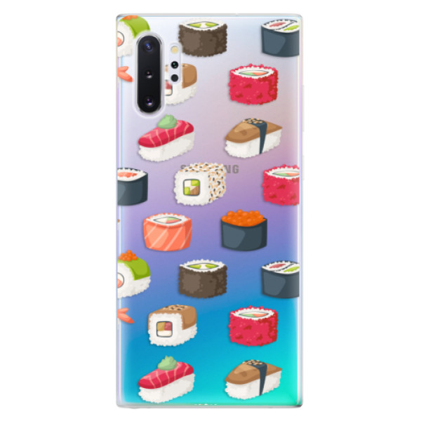 Silikonové odolné pouzdro iSaprio Sushi Pattern na mobil Samsung Galaxy Note 10 Plus (Silikonový odolný kryt, obal, pouzdro iSaprio Sushi Pattern na mobil Samsung Galaxy Note 10+)