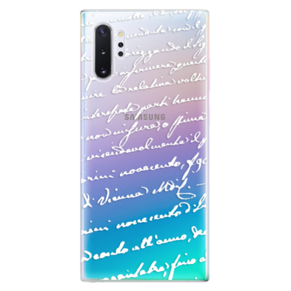 Odolné silikonové pouzdro iSaprio - Handwriting 01 - white - Samsung Galaxy Note 10+