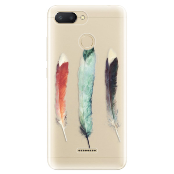 Odolné silikonové pouzdro iSaprio - Three Feathers - Xiaomi Redmi 6