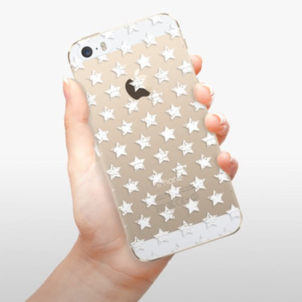 Odolné silikonové pouzdro iSaprio - Stars Pattern - white - iPhone 5/5S/SE