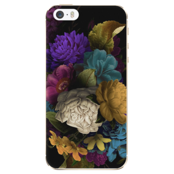 Silikonové odolné pouzdro iSaprio Dark Flowers na mobil Apple iPhone 5 / 5S / SE (Silikonový odolný kryt, obal, pouzdro iSaprio Dark Flowers na mobil Apple iPhone SE / Apple iPhone 5S / Apple iPhone 5)