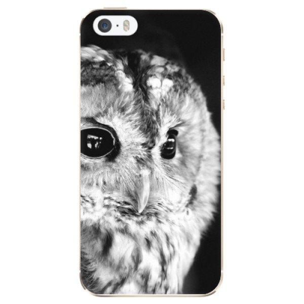 Silikonové odolné pouzdro iSaprio BW Owl na mobil Apple iPhone 5 / 5S / SE (Silikonový odolný kryt, obal, pouzdro iSaprio BW Owl na mobil Apple iPhone SE / Apple iPhone 5S / Apple iPhone 5)
