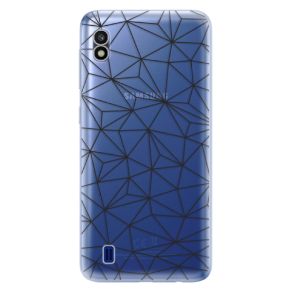 Odolné silikonové pouzdro iSaprio - Abstract Triangles 03 - black - Samsung Galaxy A10