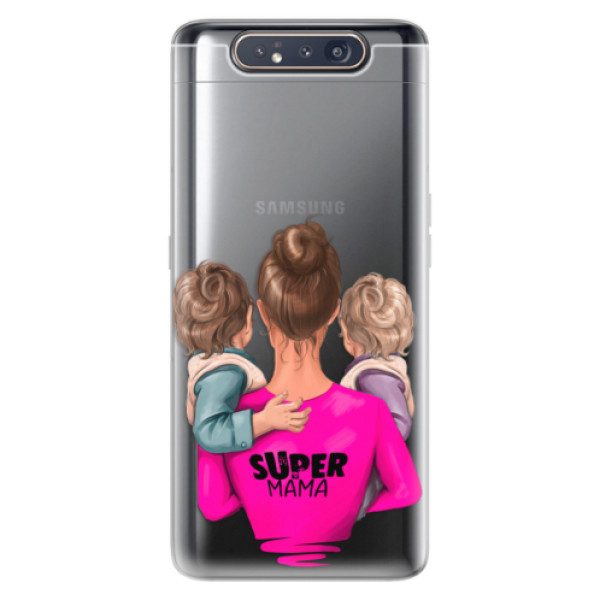 Odolné silikonové pouzdro iSaprio - Super Mama - Two Boys - Samsung Galaxy A80