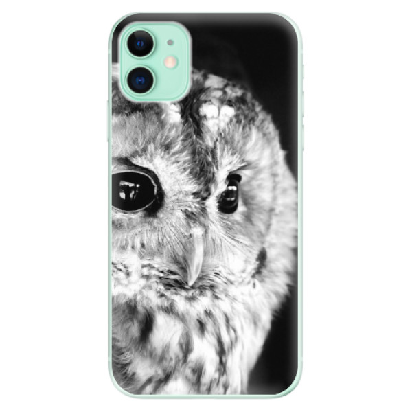 Silikonové odolné pouzdro iSaprio - BW Owl na mobil Apple iPhone 11 (Silikonový odolný kryt, obal, pouzdro iSaprio - BW Owl na mobilní telefon Apple iPhone 11)