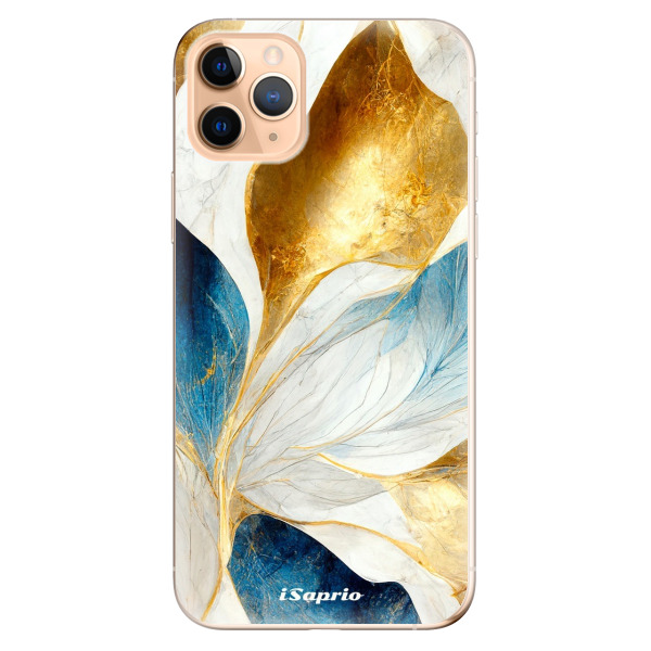 Odolné silikonové pouzdro iSaprio - Blue Leaves - iPhone 11 Pro Max