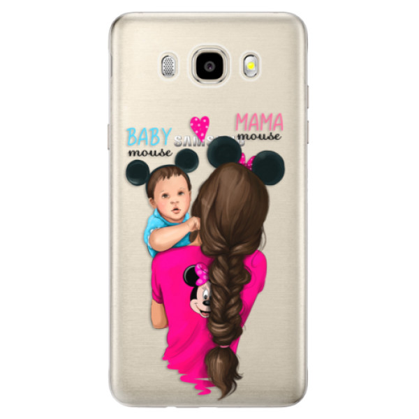 Odolné silikonové pouzdro iSaprio - Mama Mouse Brunette and Boy - Samsung Galaxy J5 2016