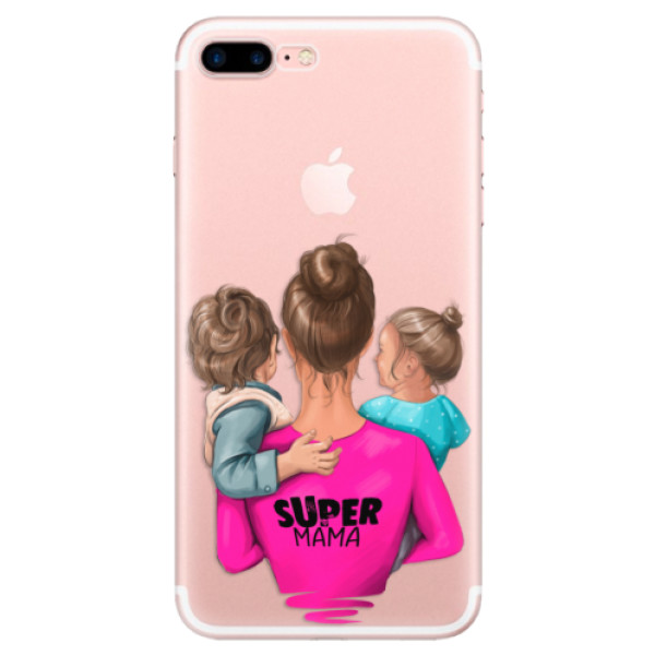 Odolné silikonové pouzdro iSaprio - Super Mama - Boy and Girl - iPhone 7 Plus